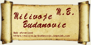 Milivoje Budanović vizit kartica